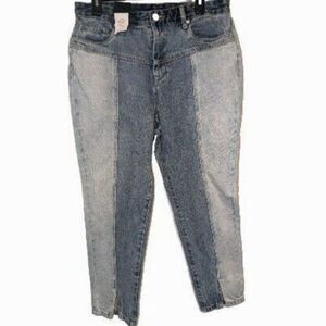 BLANKNYC Madison Crop High Rise Jeans Womens Size 30 2 Tone Ankle Slit NWT